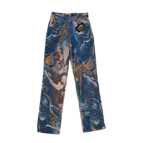 NWT Jaded London Marble Print Slouchy Fit Jeans - Picture 2 of 7